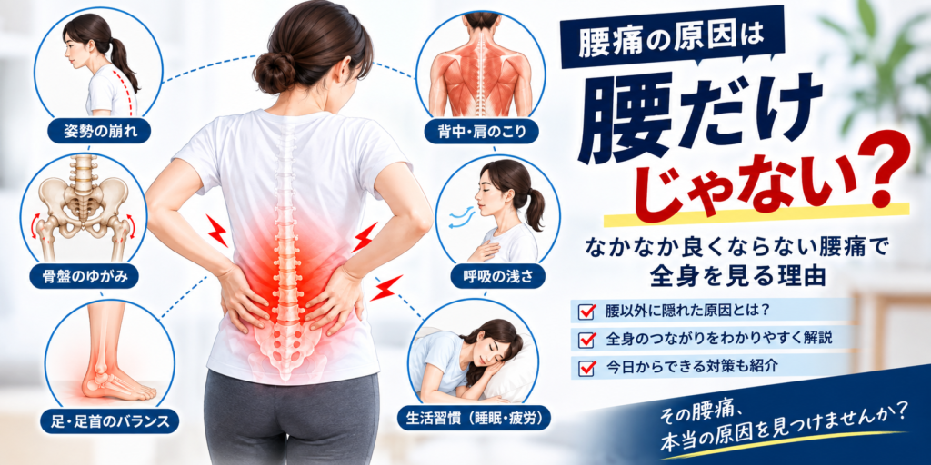 腰痛の原因は腰だけじゃない？なかなか良くならない腰痛で「全身」を見る理由