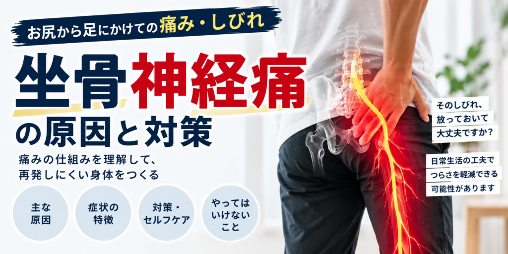 坐骨神経痛とは？お尻から足にかけて痛み・しびれが出る原因と対策