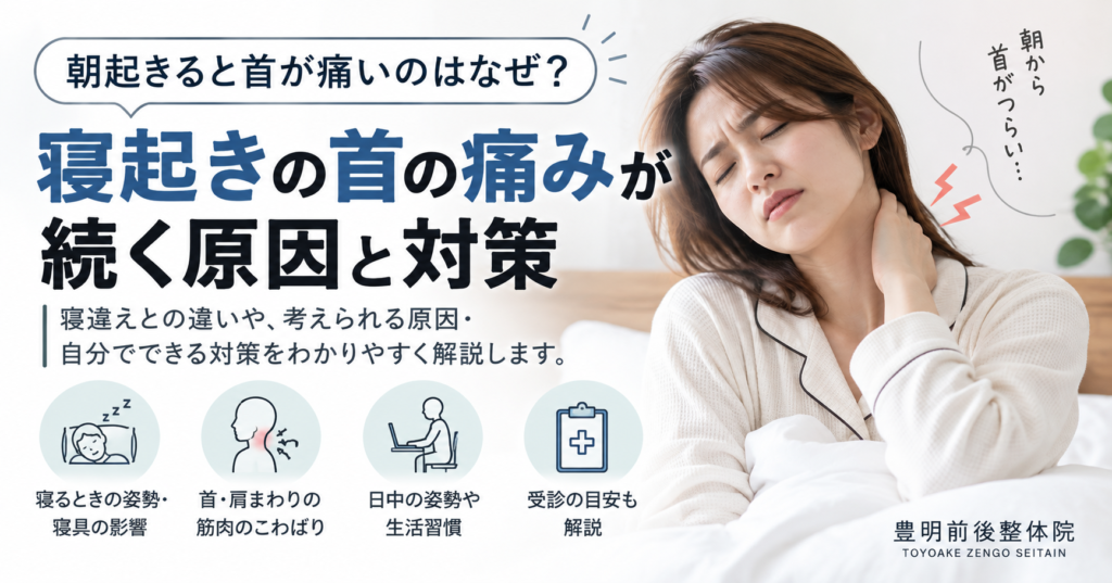 朝起きると首が痛いのはなぜ？寝起きの首の痛みが続く原因と対策
