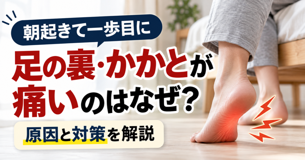 朝起きて一歩目に足の裏・かかとが痛いのはなぜ?原因と対策を解説